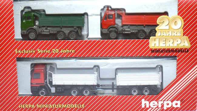 Set Bau-LKW 20 Jahre Herpa