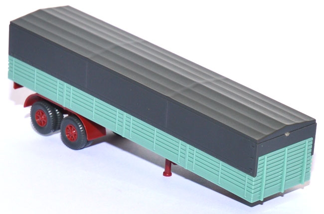 Sattelauflieger Pritsche mit Plane mintgrün