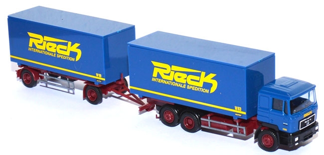 MAN F 2000 Wechselkofferlastzug Rieck blau