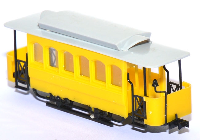 Straßenbahn Beiwagen von 1896 gelb