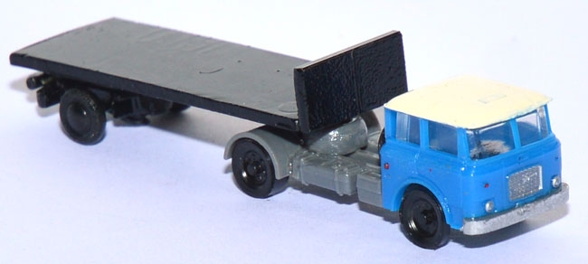 Skoda S 706 RT Flachpritschen-Sattelzug blau 1:160