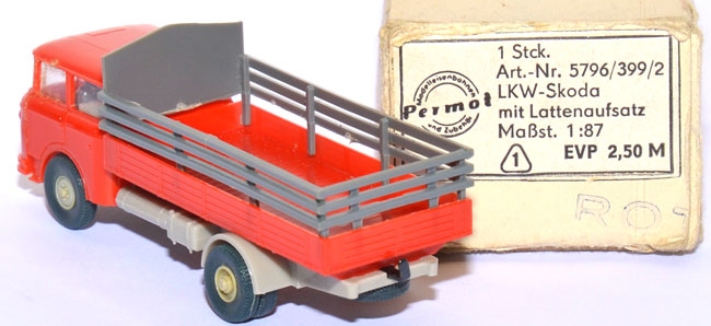 Skoda S 706 RT LKW Pritsche mit Lattenaufsatz rot