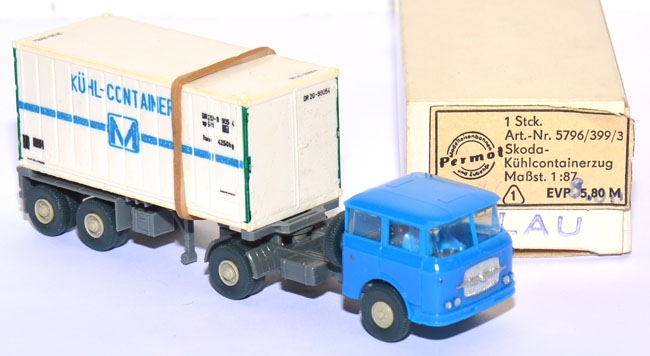 Skoda S 706 RTTN Sattelzug Container 20 ft Kühl-​Container blau