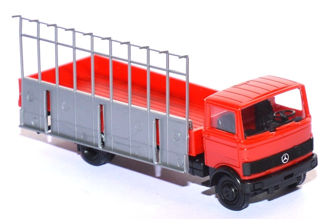 Mercedes-​​​​Benz LP 813 Pritschen-​​​​LKW mit Glasreff rot