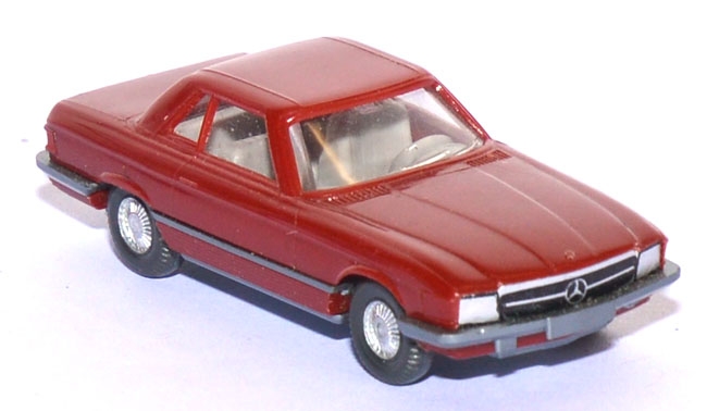 Mercedes-​​Benz 350 SL Cabriolet geschlossen weinrot