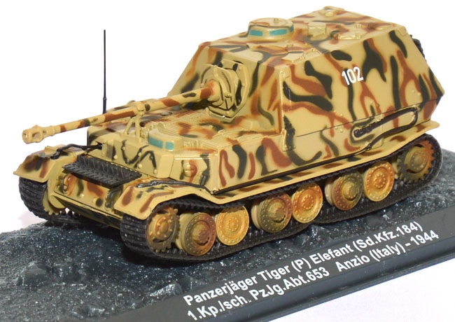 Panzer Panzerjäger Tiger (P) Elefant (Sd. Kfz. 184) 1. Kp./sch. PzJg. Abt. 653 Anzino 1944