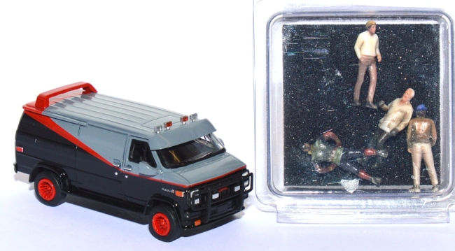GMC Vandura mit Figuren Hannibal, B.A, Templeton, Murdock